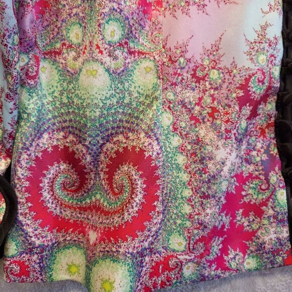 Mesmerize jacket woems L satin oriental formal colorful Party Bold mandarin fun - Picture 12 of 16